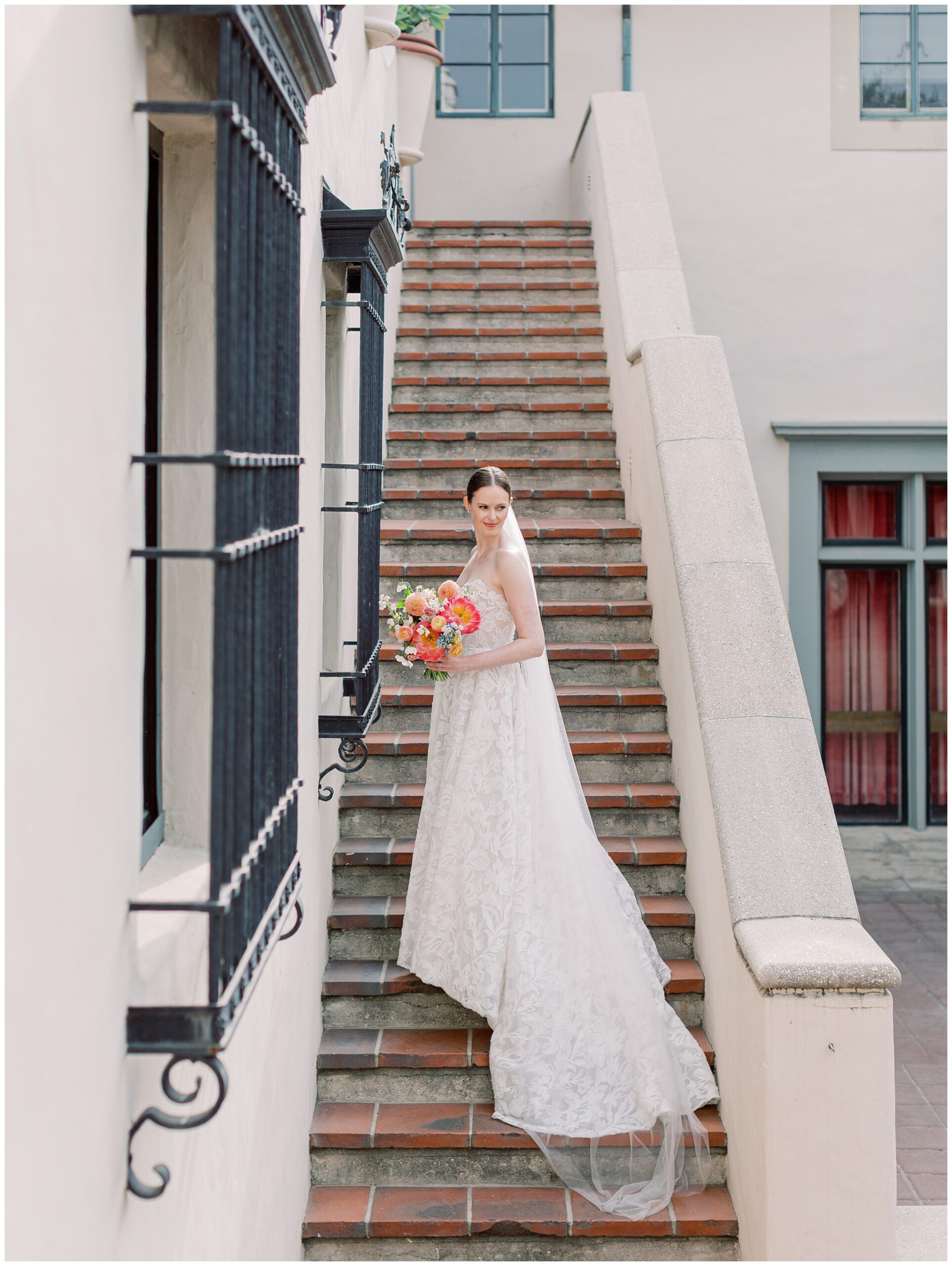 Bridal portrait at Caltech Athenaeum wedding