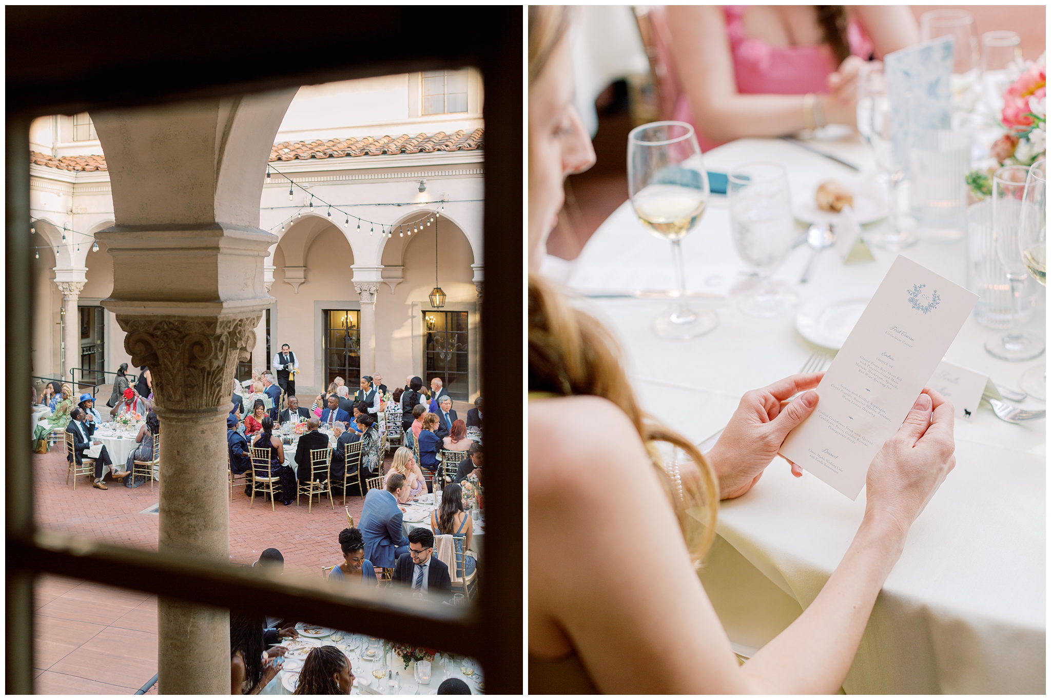 California-inspired wedding dinner at a Pasadena summer wedding