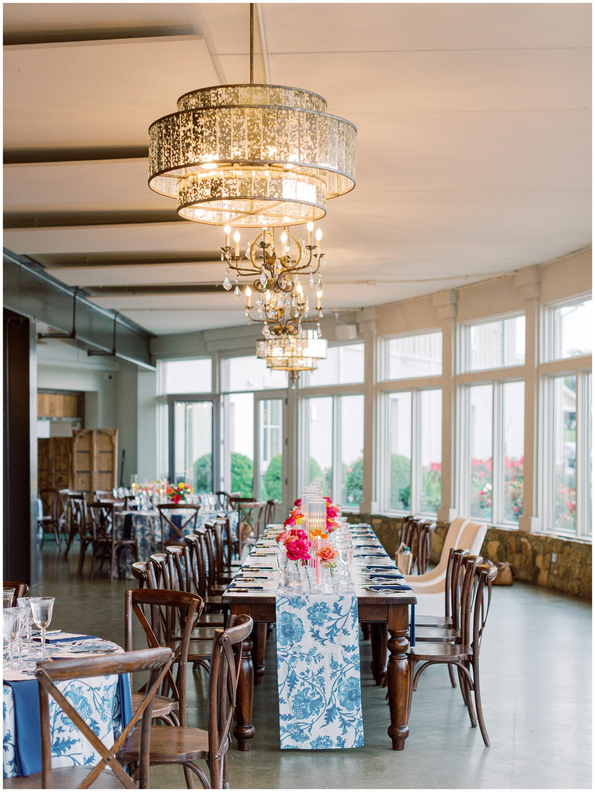 Colorful reception details at Stone Tower Winery wedding