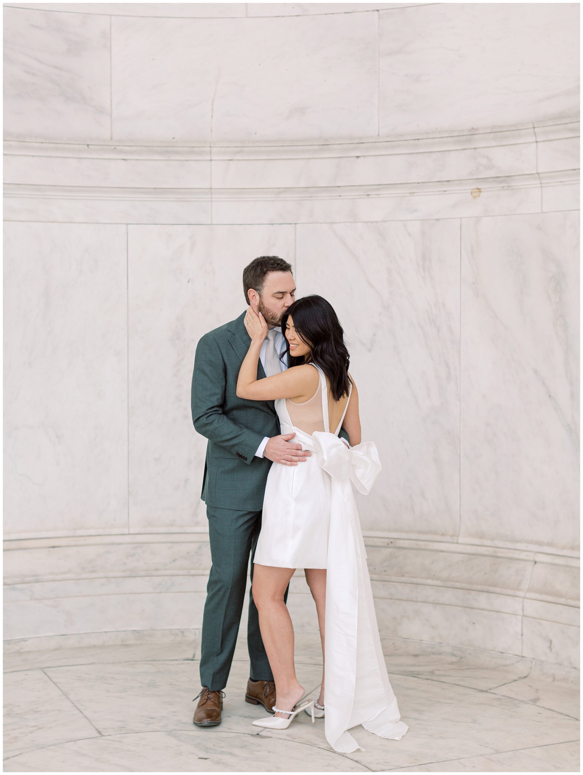 Jefferson Memorial cherry blossom engagement session at peak bloom in Washington DC