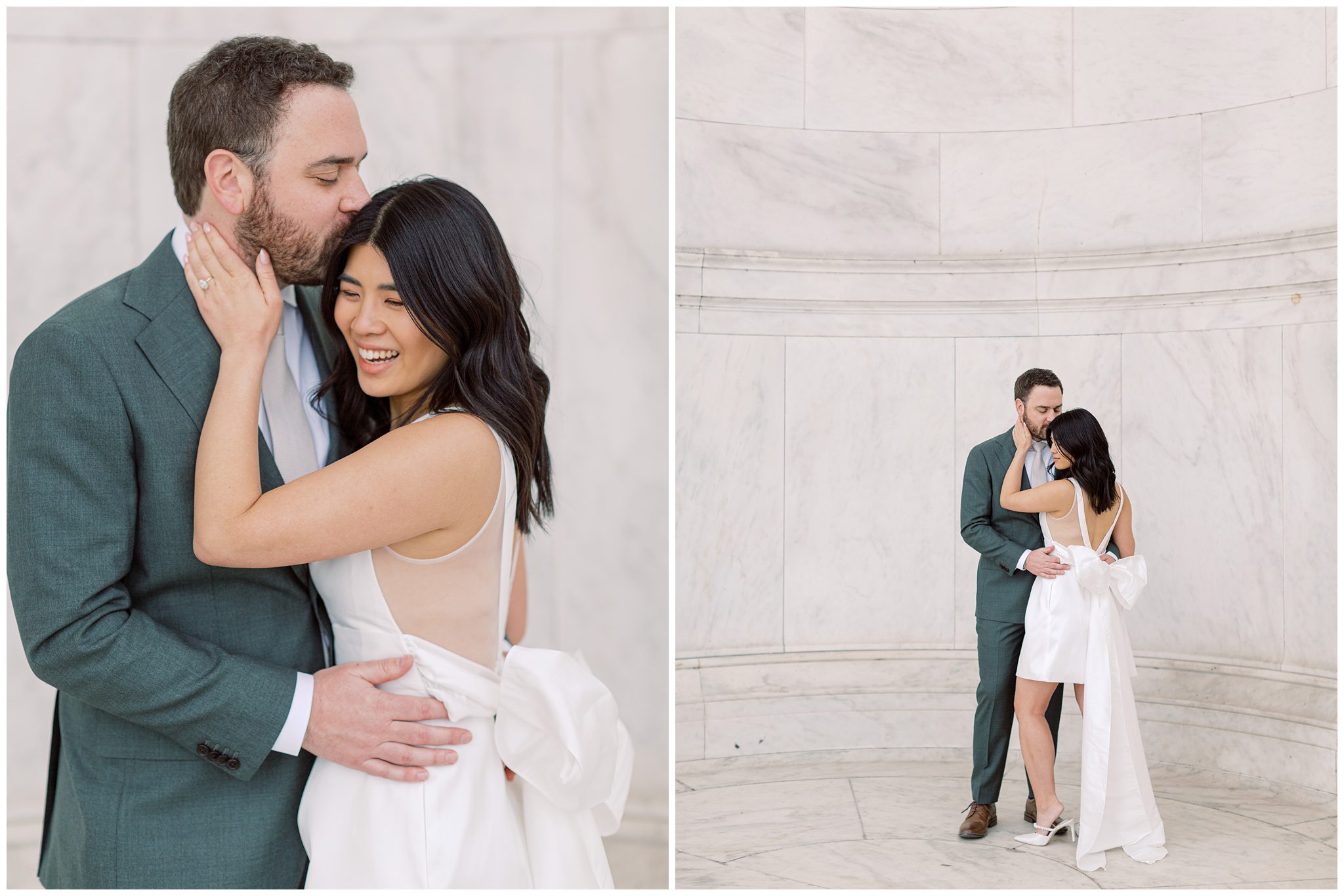 Bride wearing a Jenny Yoo dress with oversized bow