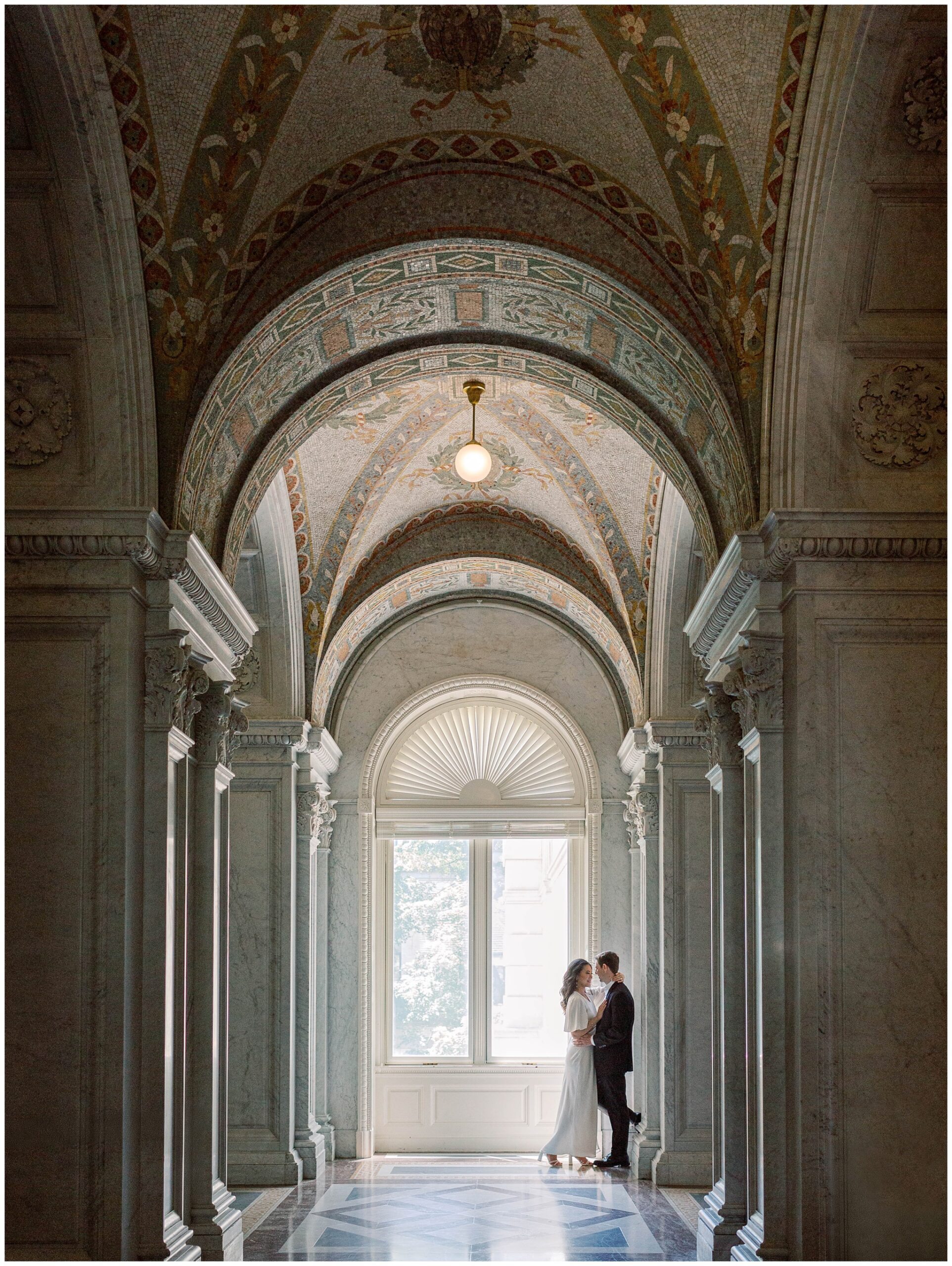 Romantic engagement portraits at Library of Congress