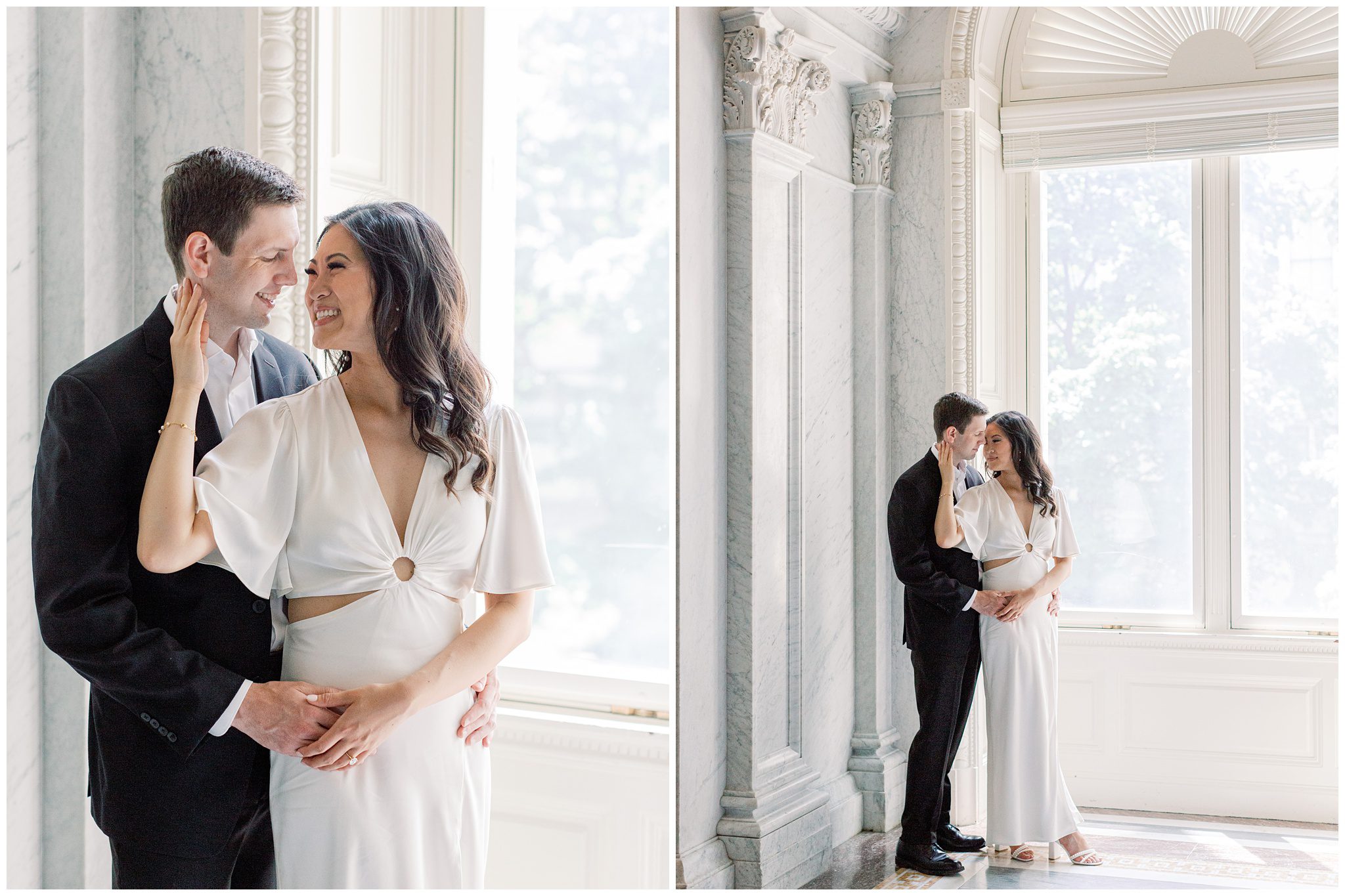 Romantic engagement portraits at Library of Congress