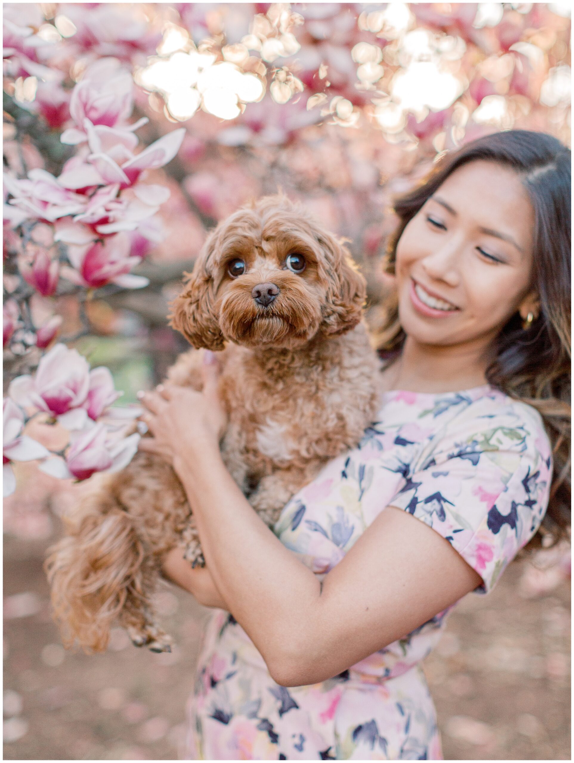 Lynette holding her cavapoo
