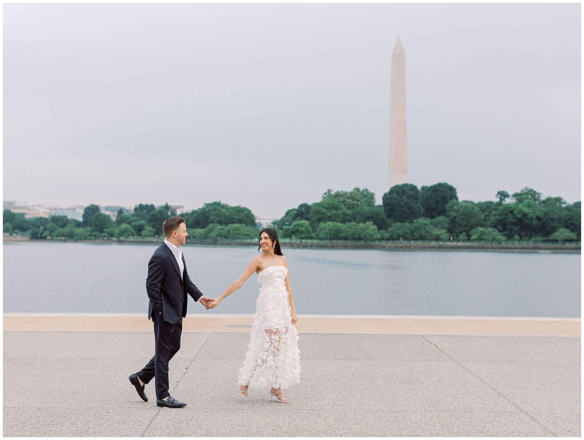 Romantic Washington DC engagement session with National Mall views