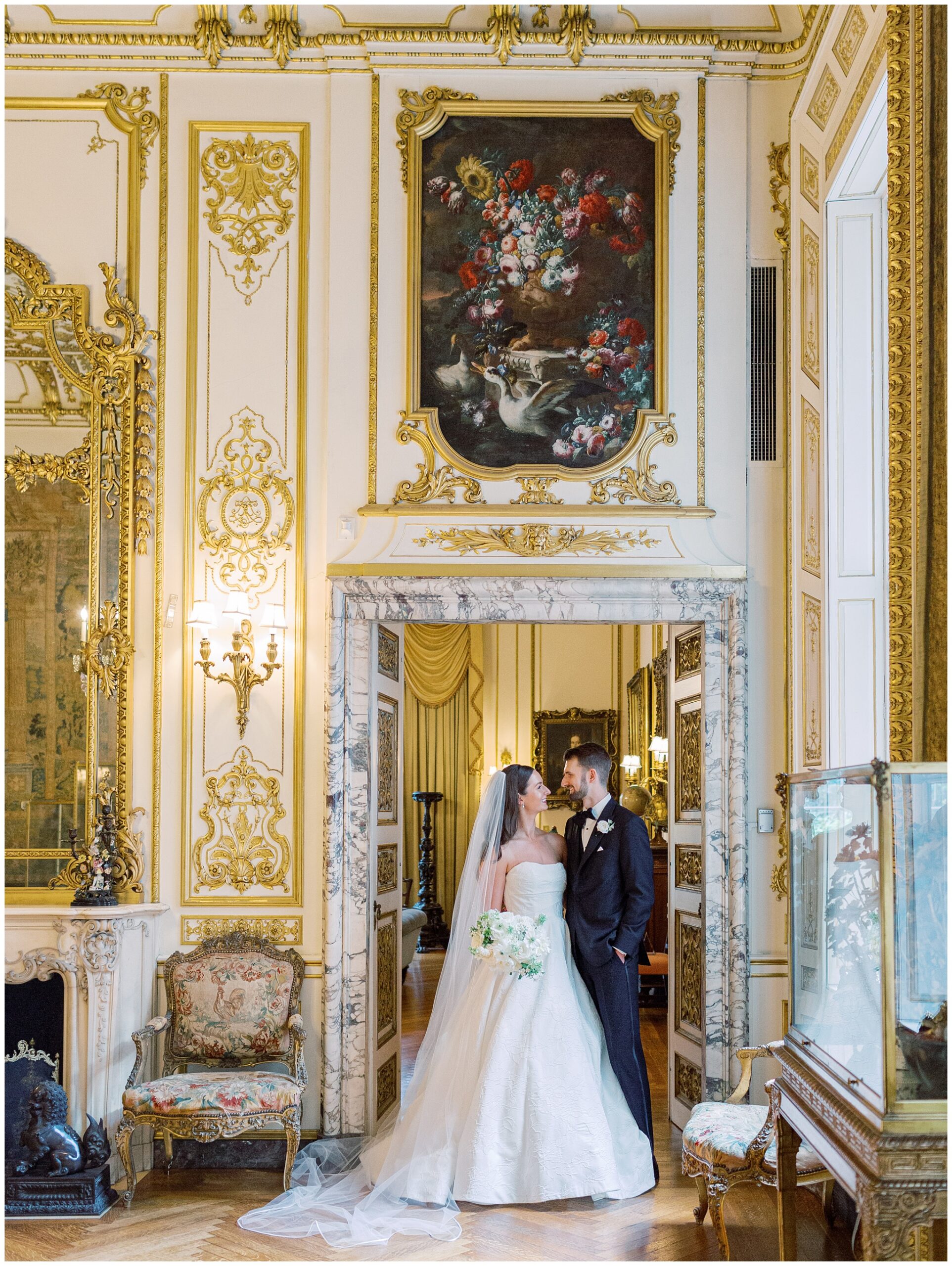 Wedding portrait at the iconic Anderson House in Washington DC