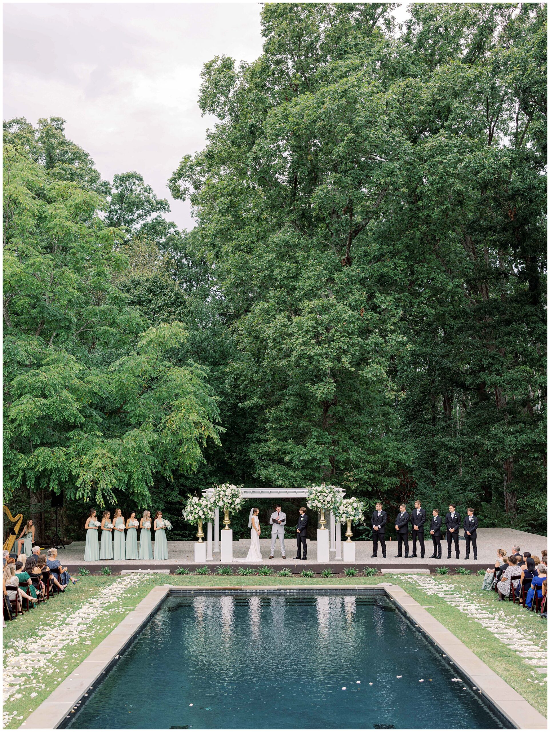 Outdoor wedding ceremony at the Reflecting Pool