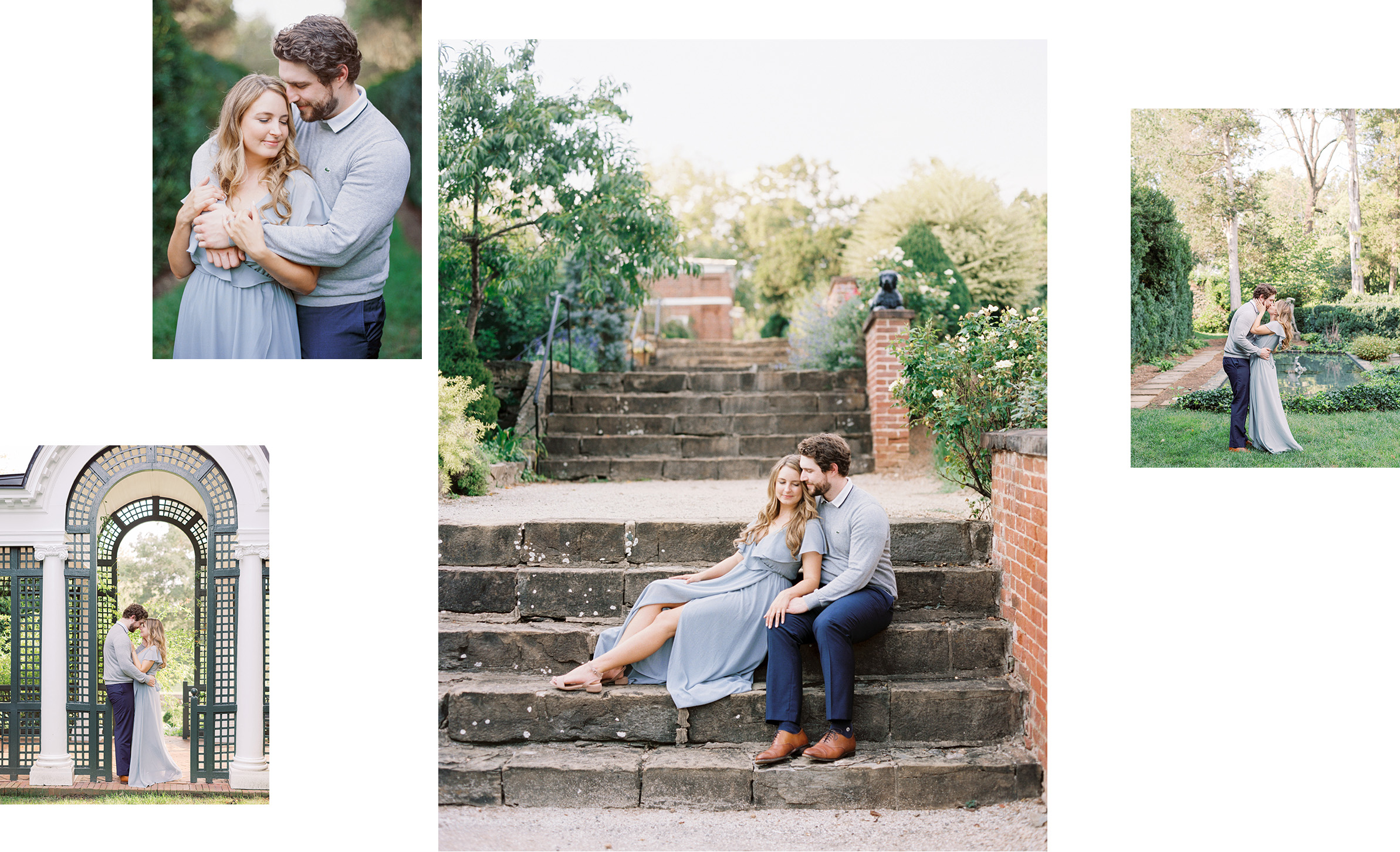 Engagement photos taken at Oatlands Historic House and Gardens in Leesburg, Virginia